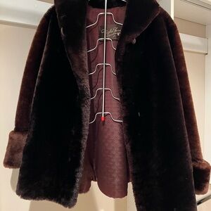 Nigbor Brown Faux Fur Coat